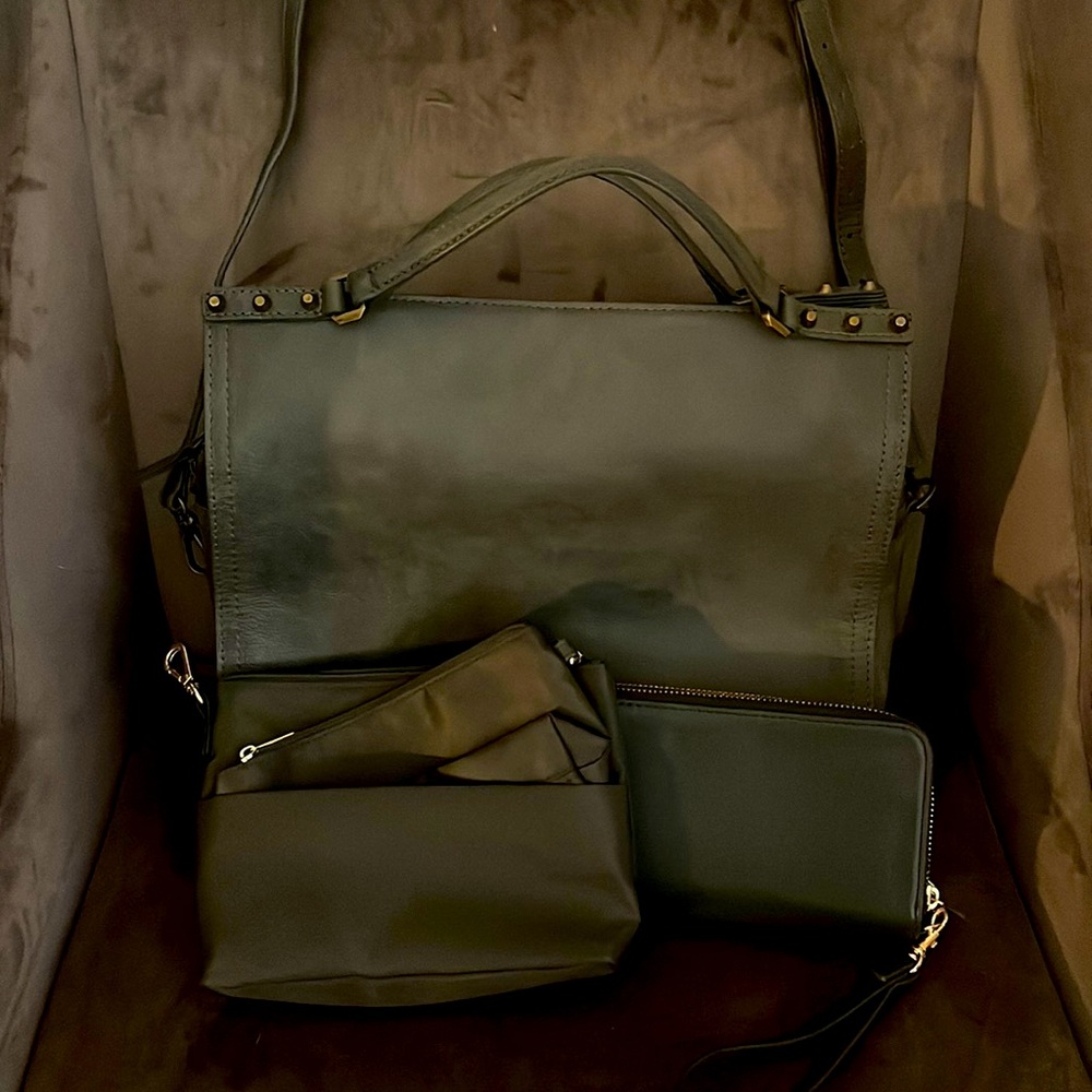 C&C California Leather Satchel Shoulder Bag